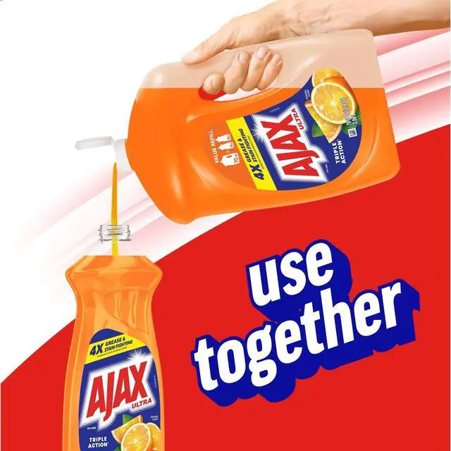 Alt view image 5 of 7 - Ajax Ultra Liquid Dish Soap, Triple Action, Mess-Free, Easy-Flip Cap, Orange Scent, 52 fl oz
