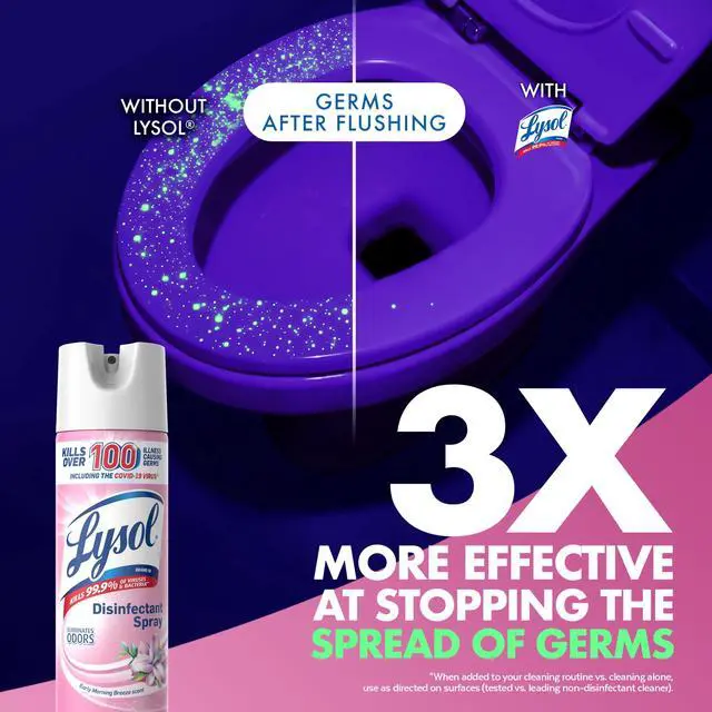 Alt view image 2 of 7 - Lysol Disinfectant Spray, Sanitizing and Antibacterial Spray, Deodorizer, Early Morning Breeze, 12.5 oz