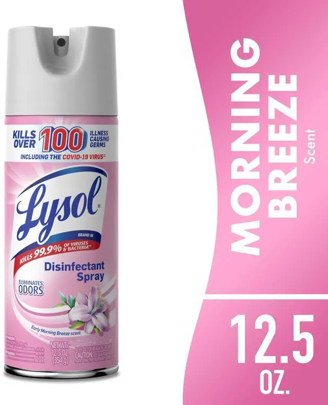 Main image of Lysol Disinfectant Spray, Sanitizing and Antibacterial Spray, Deodorizer, Early Morning Breeze, 12.5 oz