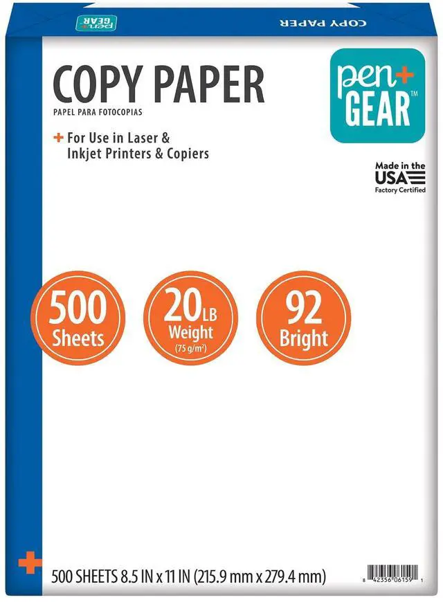 Alt view image 4 of 6 - Pen + Gear Copy Paper, 8.5" x 11", 92 Bright, White, 20 lb., 1 Ream (500 Sheets)