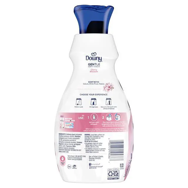 Alt view image 4 of 7 - Downy Gentle Soft and Fresh Liquid Fabric Softener, Cherry Blossom Scent, 26 fl oz, 39 Loads