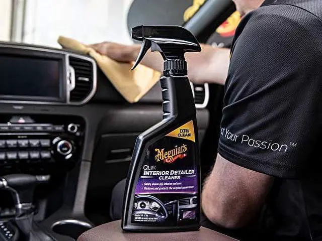 Alt view image 6 of 7 - Meguiar's Quik Interior Detailer Cleaner, Quick Detailer Spray Cleans and Refresh Car Interiors, Use on Plastics, Leather & Rubber, Dashboards, Trim in Cars, Trucks & SUVs - 16 fl oz Spray Bottle