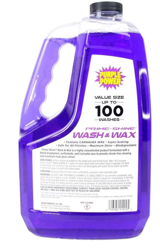 Alt view image 2 of 3 - Purple Power Wash & Wax 100 oz Automotive Cleaner with Carnauba Wax