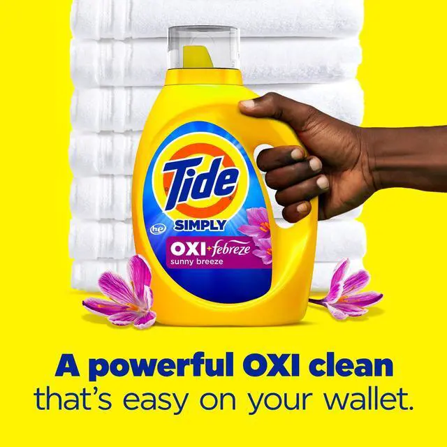 Alt view image 2 of 7 - Tide Simply Laundry Detergent Liquid, Oxi Boost + Febreze Odor Defense, Sunny Breeze Scent, 31 fl oz, 22 Loads