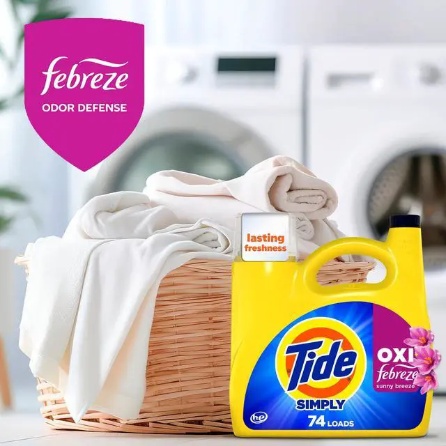 Alt view image 5 of 7 - Tide Simply Laundry Detergent Liquid, Oxi Boost + Febreze Odor Defense, Sunny Breeze Scent, 31 fl oz, 22 Loads