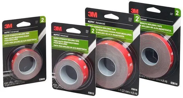 Alt view image 5 of 7 - 3M Automotive Super Strength Molding Tape, Double-Sided Adhesive, 1/2" x 5 ft, 1 Roll