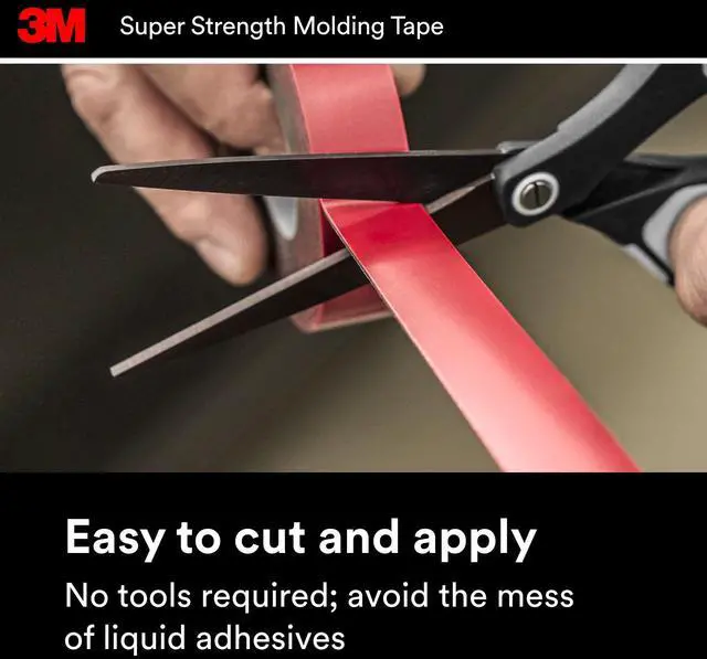 Alt view image 6 of 7 - 3M Automotive Super Strength Molding Tape, Double-Sided Adhesive, 1/2" x 5 ft, 1 Roll