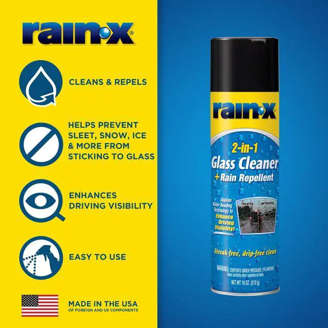 Alt view image 4 of 7 - RainX 2 in 1 Glass Cleaner and Rain Repellent, 18 Ounce Aerosol - 5080233W