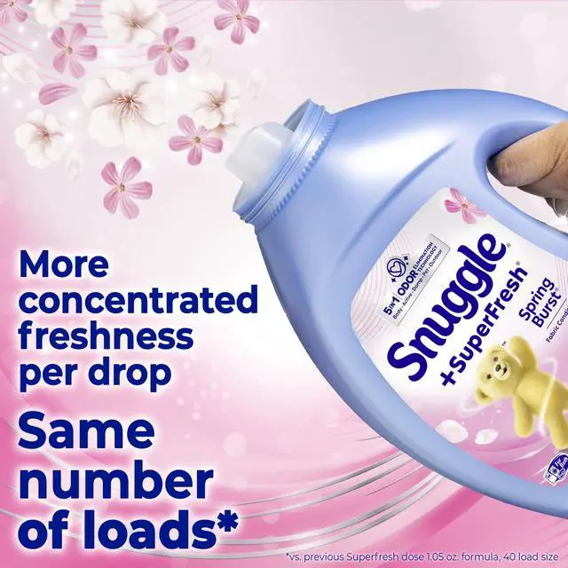 Alt view image 5 of 6 - Snuggle SuperFresh Liquid Fabric Softener, Odor Eliminating, Spring Burst, 40 Loads