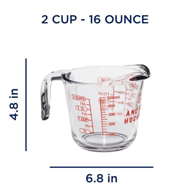 Alt view image 6 of 6 - Anchor Hocking Glass Measuring Cup, 2 Cup