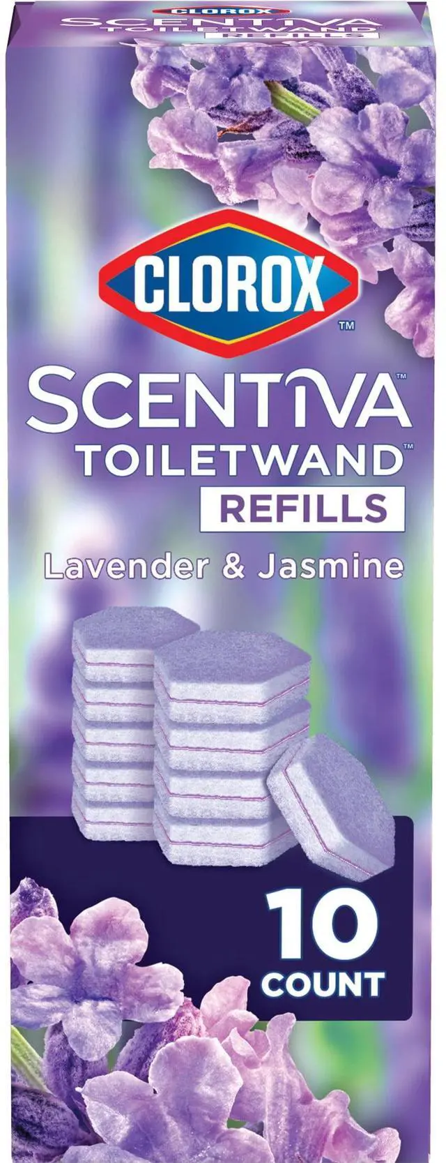 Main image of Clorox Scentiva ToiletWand Refills, Lavender and Jasmine, 10 Count