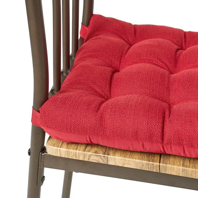 Alt view image 2 of 5 - Mainstays Textured Chair Seat Pad (Chair Cushion), Red Color, 1-Piece, 15.5" x 16"