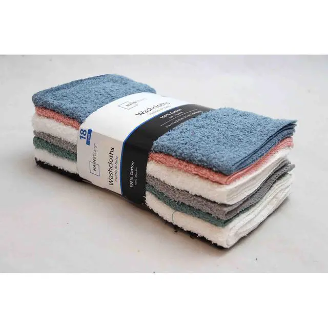 Alt view image 4 of 4 - Mainstays 18-Pack Washcloth Bundle, Pastel
