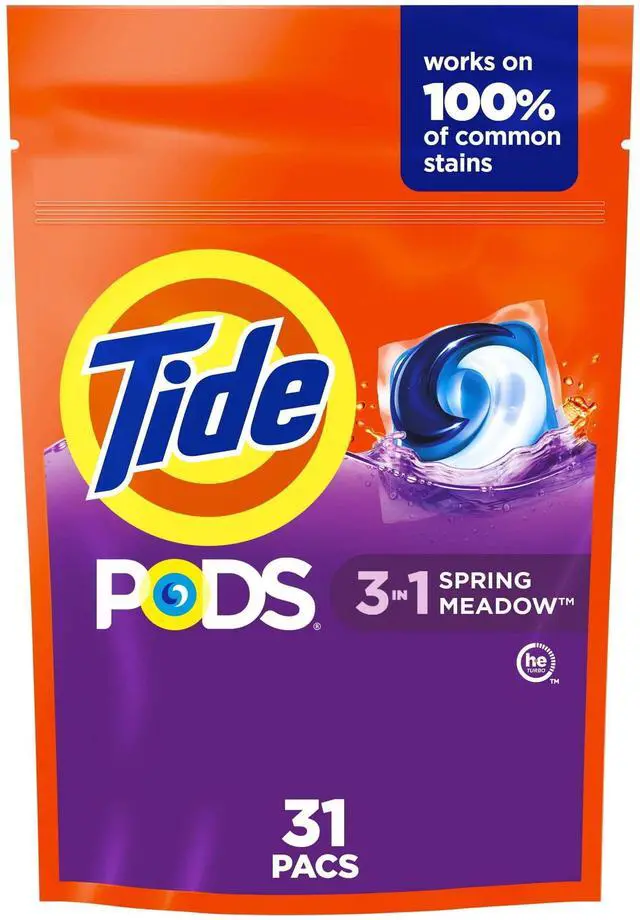 Main image of Tide PODS Liquid Laundry Detergent Packs, Spring Meadow Scent, 31 Count