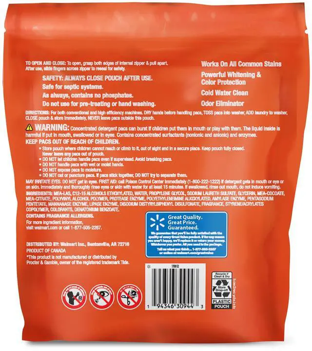 Alt view image 2 of 7 - Great Value Premium Clean Laundry Pacs Original Scent, 16 Count