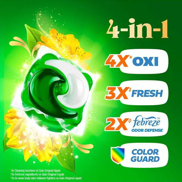 Alt view image 6 of 7 - Gain Plus Flings Laundry Detergent Liquid Washing Pacs, Gain's Best All-In-One Clean, Original Scent, 18 Count