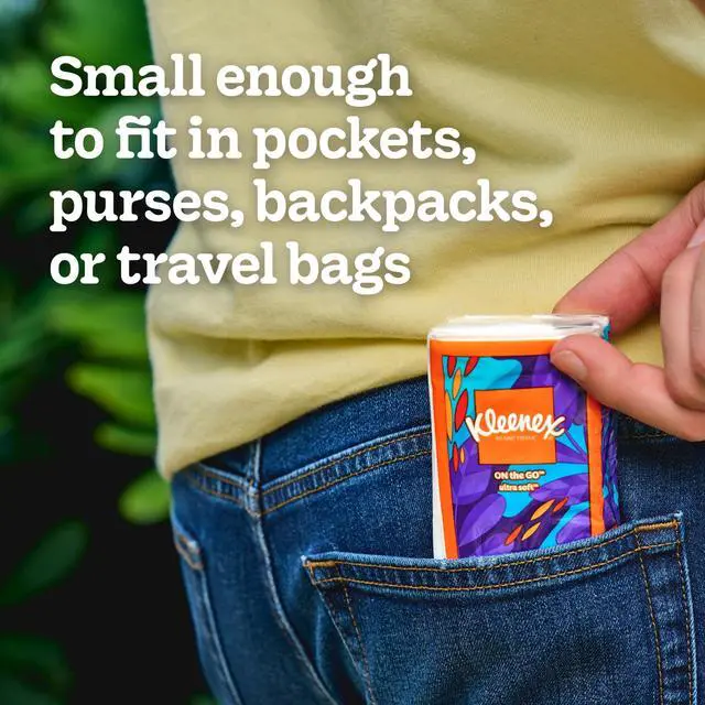 Alt view image 4 of 7 - (3 pack) Kleenex On-The-Go 3-Ply Facial Tissues, 3 Pack (30 Total Tissues)