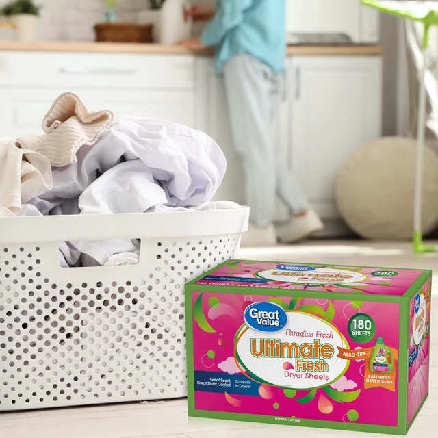 Alt view image 5 of 5 - Great Value Ultimate Fresh Dryer Sheets, Paradise Fresh, 180 Count, Compare to Gain®