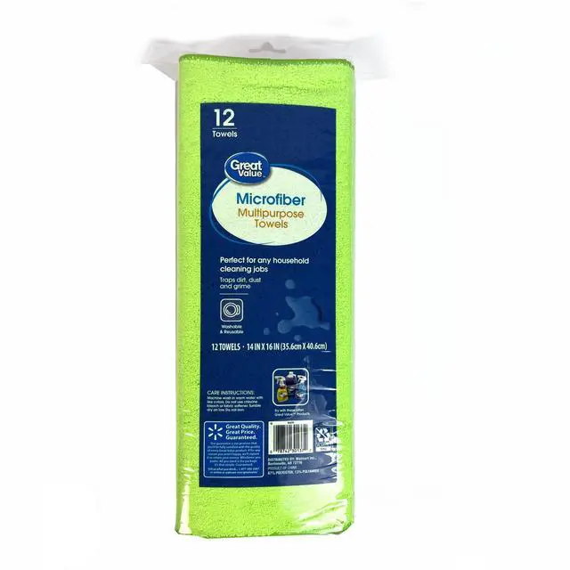 Alt view image 5 of 7 - Great Value Multipurpose Microfiber Household Cleaning Cloth & Wipe, Multicolor, 12 Count