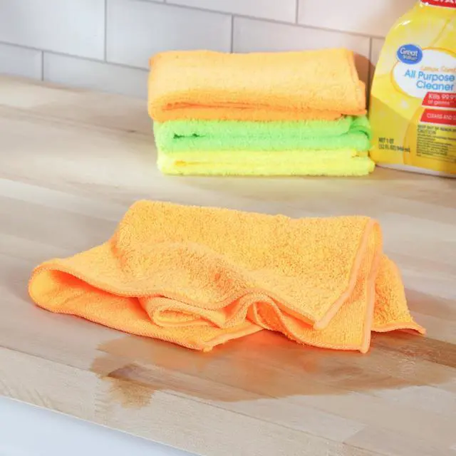 Alt view image 2 of 7 - Great Value Multipurpose Microfiber Household Cleaning Cloth & Wipe, Multicolor, 12 Count