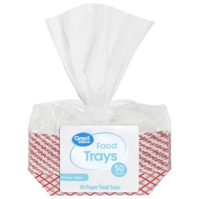Alt view image 2 of 7 - Great Value Disposable Paper Food Trays, Holds Up to 3 lb, 50 Count