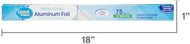 Alt view image 2 of 7 - Great Value Heavy Duty Aluminum Foil, 75 sq ft