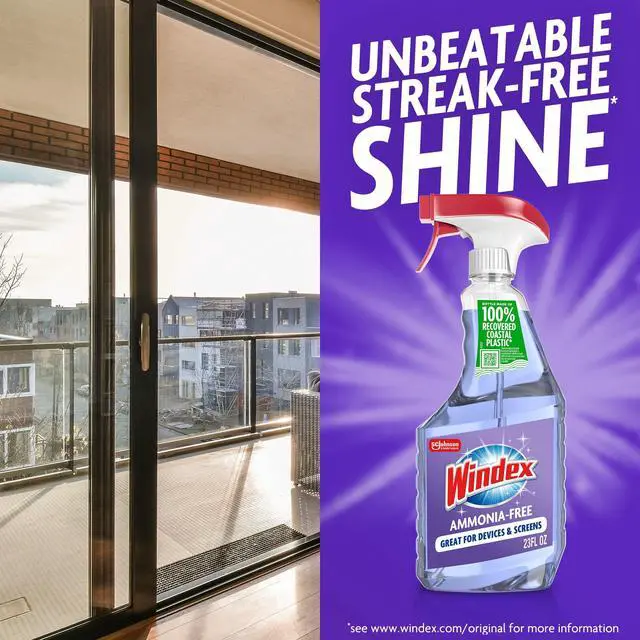 Alt view image 2 of 6 - Windex Ammonia-Free Glass, Window, Mirror, and Windshield Cleaner, Crystal Rain Scent, Spray Bottle, 32 fl oz