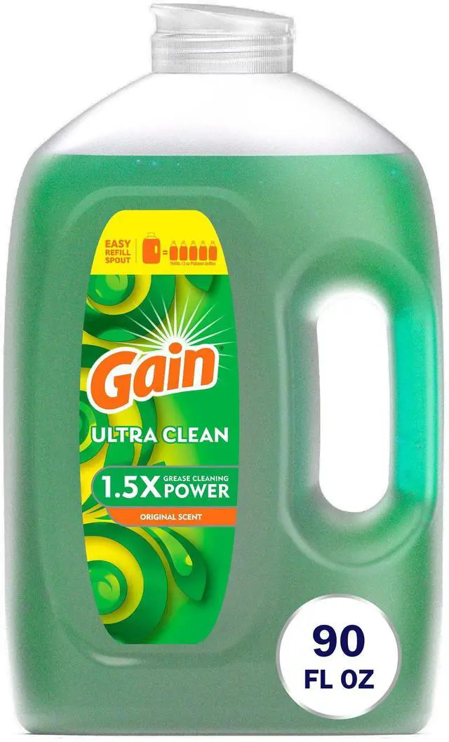 Main image of Gain Ultra Dishwashing Liquid Dish Soap, Original Scent, 90.0 fl oz