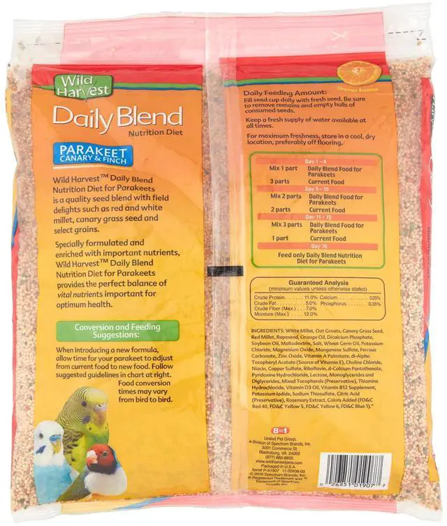 Alt view image 6 of 7 - Wild Harvest Parakeet, Canary & Finch Daily Nutrition Blend, 5 lb