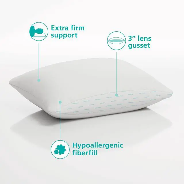 Alt view image 7 of 7 - Mainstays Back & Side Sleeper Bed Pillow, Standard/Queen, Extra Firm Support