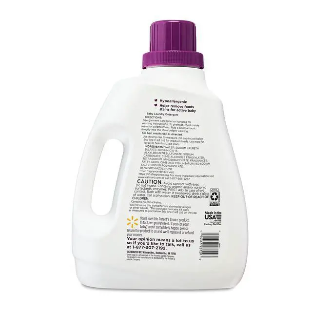 Alt view image 7 of 7 - Parent's Choice Baby Laundry Detergent, 92 fl oz, 64 Loads