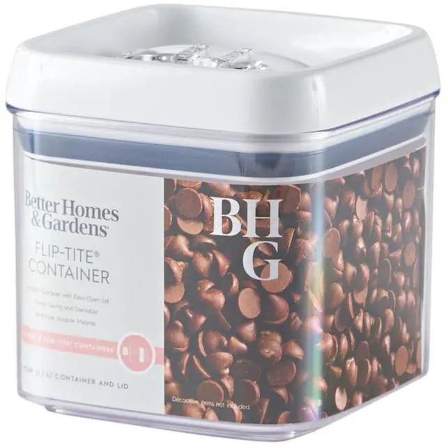Alt view image 5 of 6 - Better Homes & Gardens Canister - 4.5 Cup Flip-Tite® Square Food Storage Container, Designed to Help with Pantry Organization and Food Storage