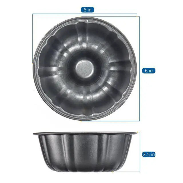 Alt view image 6 of 6 - Mainstays 6 inch Mini Fluted Cake Pan, Carbon Steel