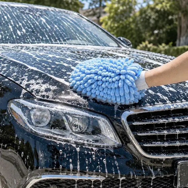 Alt view image 5 of 6 - Auto Drive Microfiber Car Wash Mitt, Blue, 1 Count