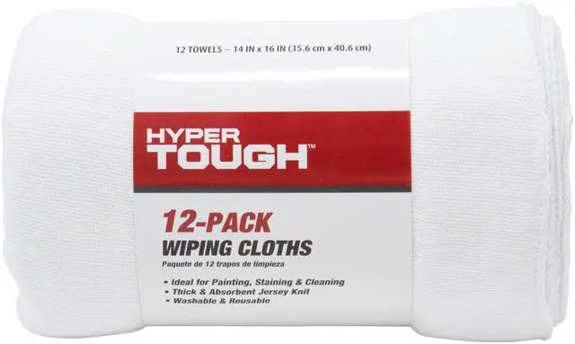 Main image of Hyper Tough Natural Jersey Knit Multi-Purpose Wiping Cloths, 14" x 16", 12 Pack