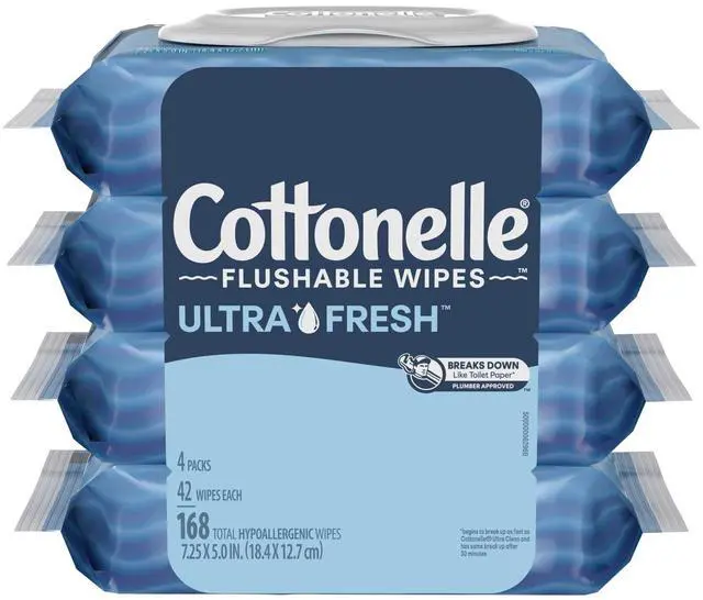 Alt view image 7 of 7 - Cottonelle Ultra Fresh Flushable Wet Wipes, 4 Flip-Top Packs