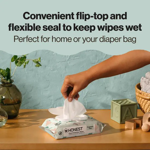 Alt view image 5 of 5 - The Honest Company Plant Based Baby Wipes Fragrance Free 144 Count