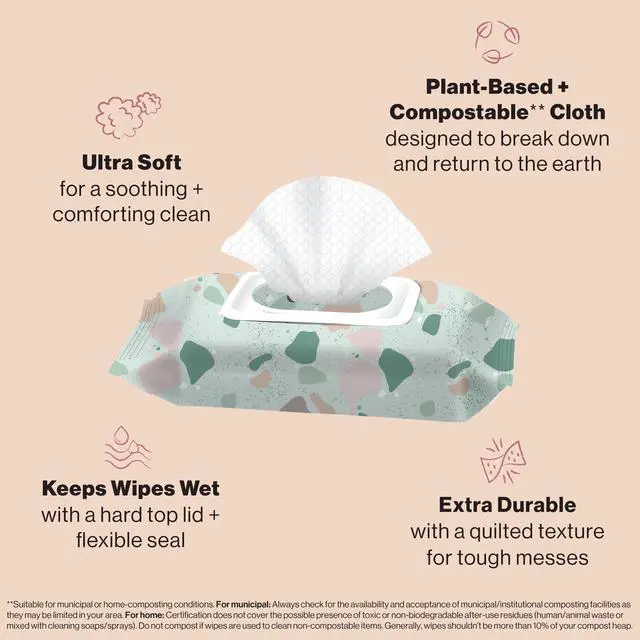 Alt view image 3 of 5 - The Honest Company Plant Based Baby Wipes Fragrance Free 144 Count