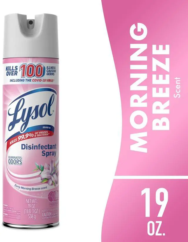 Main image of Lysol Disinfectant Spray, Sanitizing and Antibacterial Spray, Deodorizer, Early Morning Breeze, 19 oz