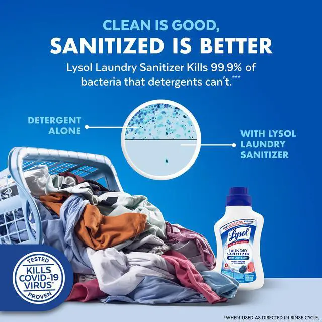 Alt view image 4 of 6 - Lysol Laundry Sanitizer Additive Sanitizing Liquids for Clothes, Crisp Linen, 41 fl oz