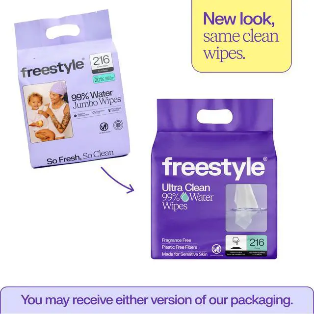 Alt view image 2 of 7 - Freestyle Soft Jumbo Baby Wipes for Sensitive Skin, Unscented, 3 Flip-Top Packs, 216 Total Count