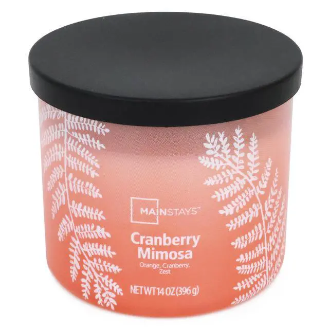 Alt view image 6 of 6 - Mainstays 3-Wick Ombre Wrap Cranberry Mimosa Candle, 14 Ounce