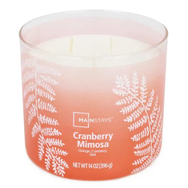 Alt view image 3 of 6 - Mainstays 3-Wick Ombre Wrap Cranberry Mimosa Candle, 14 Ounce