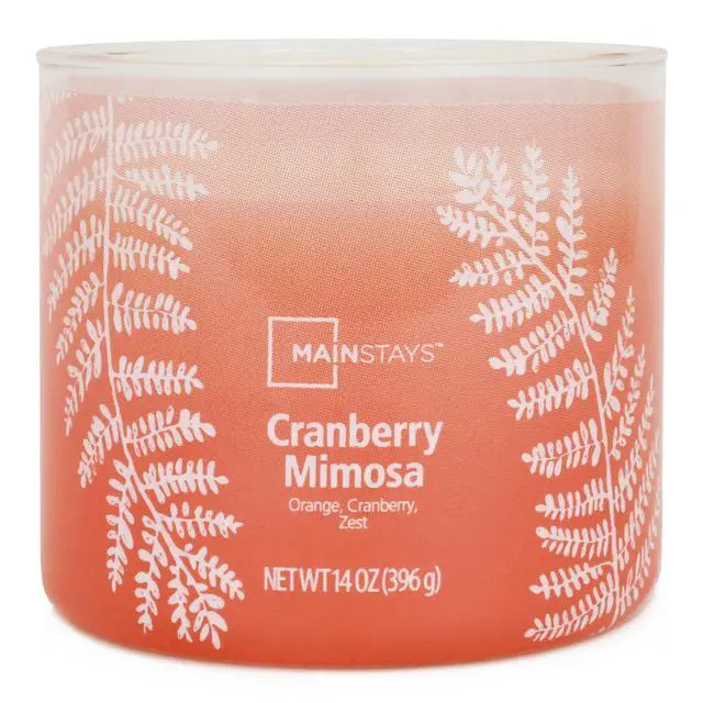 Alt view image 2 of 6 - Mainstays 3-Wick Ombre Wrap Cranberry Mimosa Candle, 14 Ounce