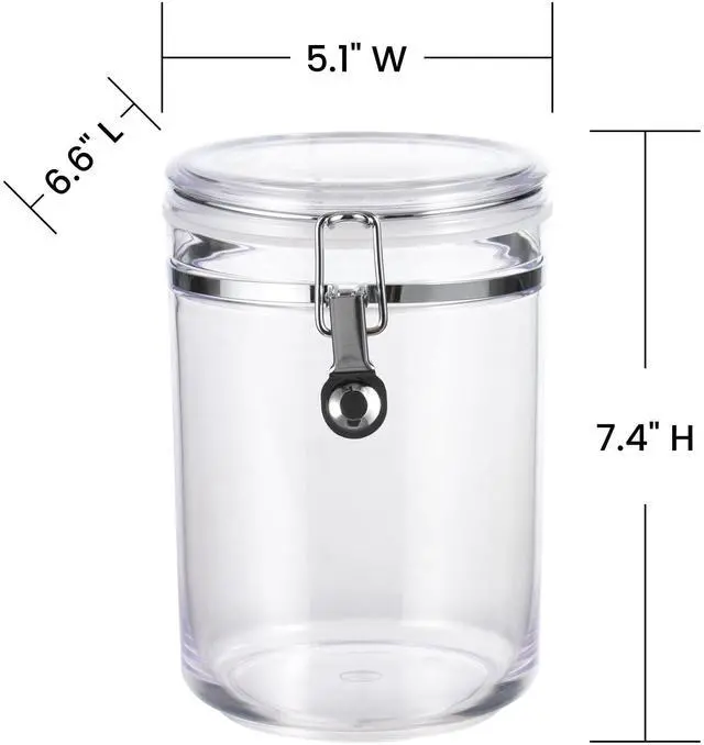 Alt view image 3 of 5 - Mainstays Classic Medium Round Food Storage Canister, 33.8 oz, Clear Plastic, BPA-Free, Airtight, Stackable