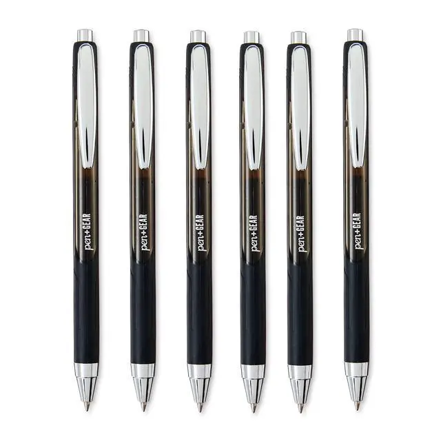 Alt view image 5 of 7 - Pen+Gear Retractable Gel Ink Pens, Medium Point, 0.7mm, Black, 6 Count