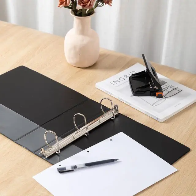 Alt view image 4 of 7 - Pen+Gear 3-Ring Durable View Binder, 2" D-Rings, Black,1 Count