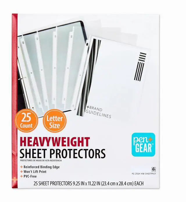 Main image of Pen+Gear Heavyweight Sheet Protectors, Clear, 9.25" x 11.22", 25 Count