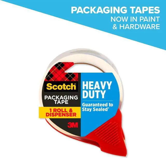 Main image of Scotch Heavy Duty Packaging Tape, Clear, 1.88" x 38.2 yd, 1 Dispenser