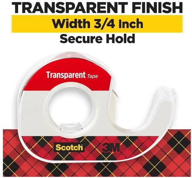 Main image of (2 pack) Scotch Transparent Tape Dispenser Tape, Clear, 3/4 in x 300 in, 3 Dispensers